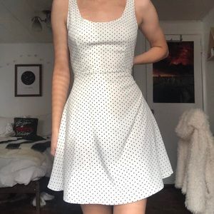 Zara White & Black Polka Dot Dress